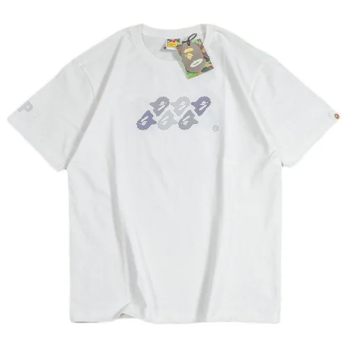 Футболка Bape Colorful Small Details Front And Big Print Back "White"