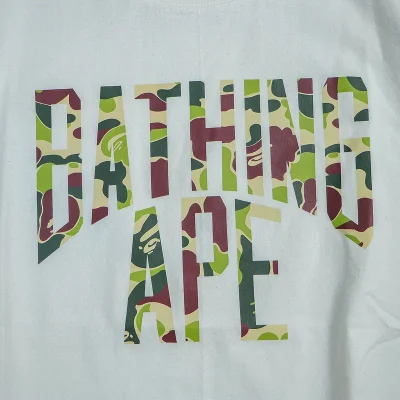 Футболка Bape Front Inscription In Military Style "White" фото № 3