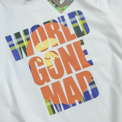 Футболка Bape Big Front Inscription World Gone Mad "White" фото № 3 Футболка Bape Big Front Inscription World Gone Mad "White" фото № 3