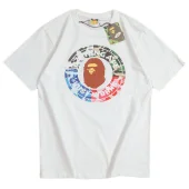 Футболка Bape Logo Inside Divided Circle To Multicolor Segments "White"