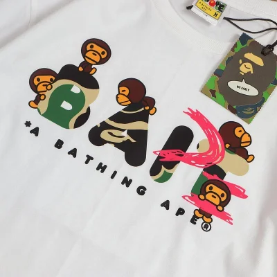 Футболка Bape Logo From Monkeys "White" фото № 3