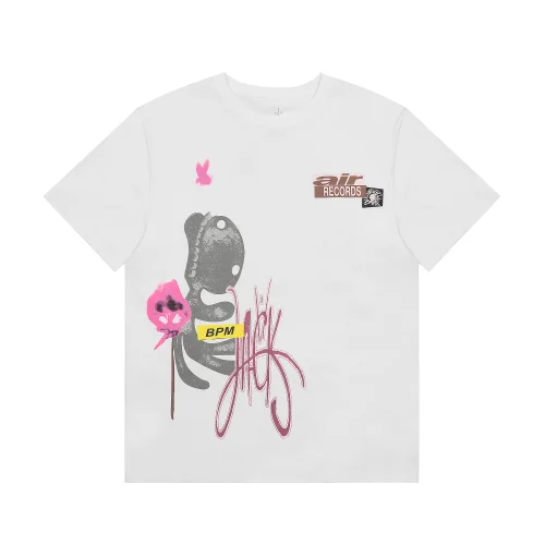 Футболка Cactus Jack Merch Air Records BPM "White"