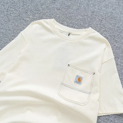 Футболка Carhartt With Logo On The Pocket "Cream" фото № 3