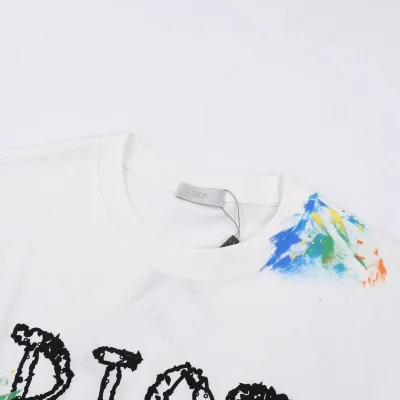 Футболка Christian Dior Splattered With Paint "White" фото № 3
