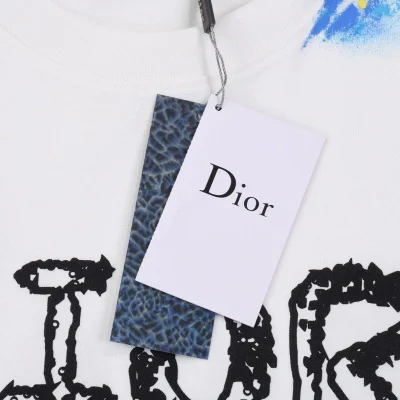 Футболка Christian Dior Splattered With Paint "White" фото № 6