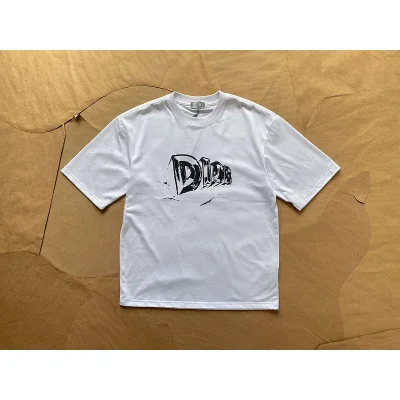 Футболка Christian Dior With Black Logo "White" фото № 8