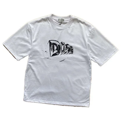 Футболка Christian Dior With Black Logo "White"
