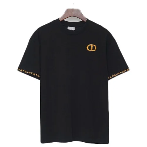 Футболка Christian Dior Edge Decorated By Stars And Small Logo Front "Black"