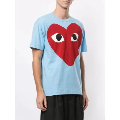 Футболка Comme des Garçons Play Red Heart Eyes "Blue" фото № 6