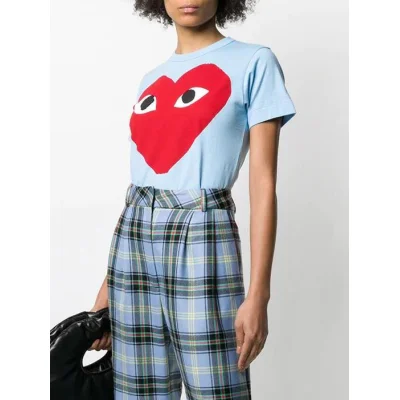 Футболка Comme des Garçons Play Red Heart Eyes "Blue" фото № 7