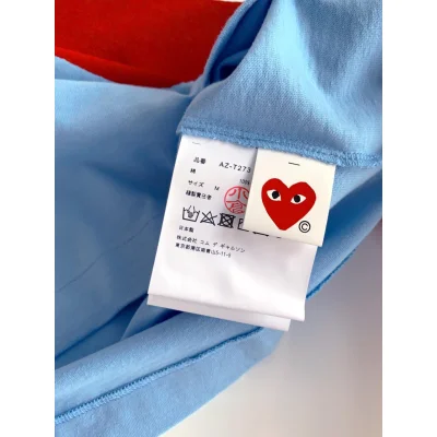 Футболка Comme des Garçons Play Red Heart Eyes "Blue" фото № 5