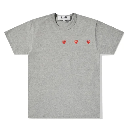 Футболка Comme des Garçons Play Triple Small Heart "Gray"
