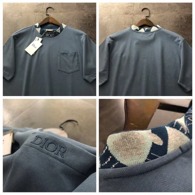 Футболка Dior With Designer Patch And Pocket "Blue" фото № 2