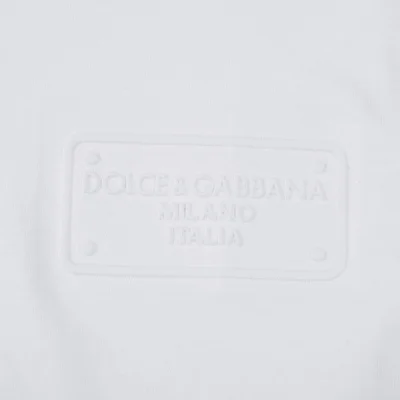 Футболка Dolce And Gabbana With Plain Logo Embroidery "White" фото № 2