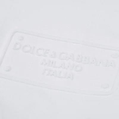 Футболка Dolce And Gabbana With Plain Logo Embroidery "White" фото № 3