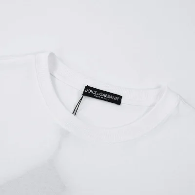 Футболка Dolce And Gabbana With Plain Logo Embroidery "White" фото № 4