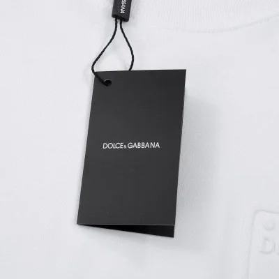 Футболка Dolce And Gabbana With Plain Logo Embroidery "White" фото № 6