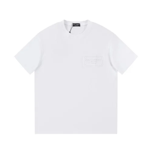 Футболка Dolce And Gabbana With Plain Logo Embroidery "White"