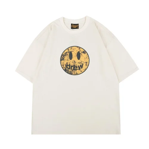 Футболка Drew House With A Worn Smiley Face "Cream"