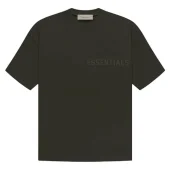 Футболка Fear Of God With Black Patch On The Back - Logo "Green/Brown"