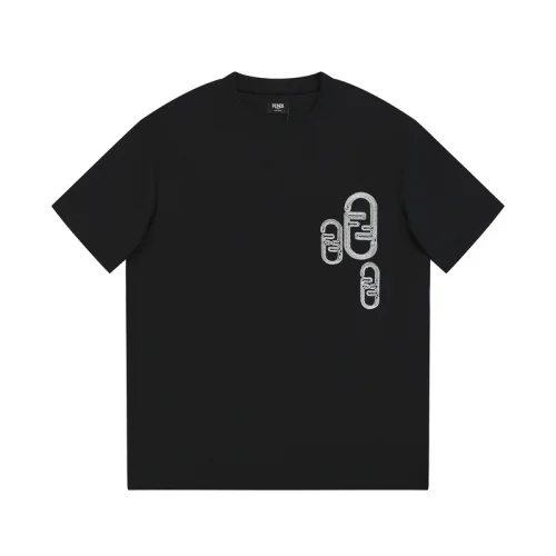 Футболка Fendi Emblem Of Rhinestones "Black"