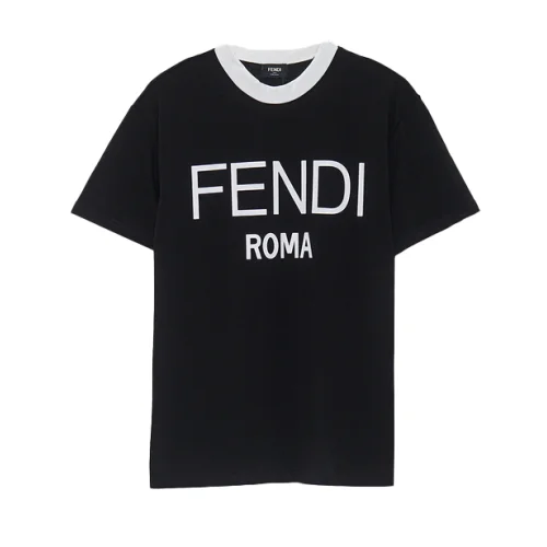 Футболка Fendi Large Logo And Eye-Catching Collar "Black"