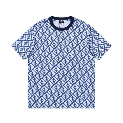 Футболка Fendi Cotton Monotonous Print "White/Blue"