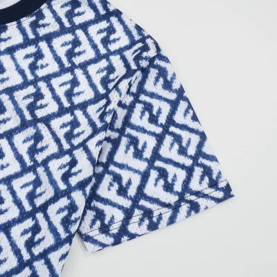 Футболка Fendi Cotton Monotonous Print "White/Blue" фото № 6