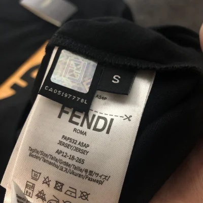 Футболка Fendi With Big Yellow Logo "Black" фото № 4