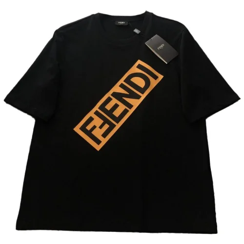 Футболка Fendi With Big Yellow Logo "Black"