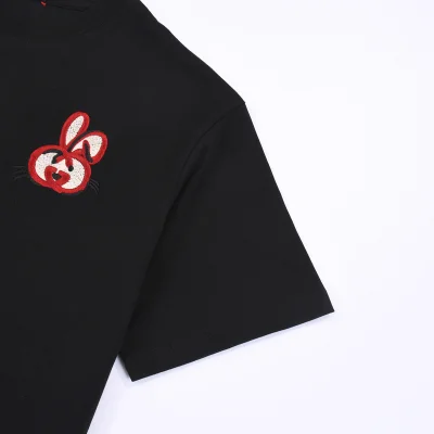 Футболка Gucci Embroidered Rabbit Emblem "Black" фото № 3