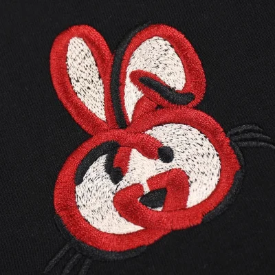 Футболка Gucci Embroidered Rabbit Emblem "Black" фото № 4