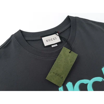 Футболка Gucci With A Logo Painted With Spray Paint "Gray" фото № 4