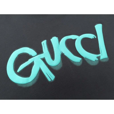 Футболка Gucci With A Logo Painted With Spray Paint "Gray" фото № 3