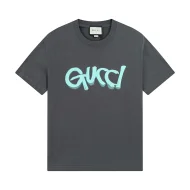 Футболка Gucci With A Logo Painted With Spray Paint "Gray"