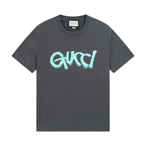 Футболка Gucci With A Logo Painted With Spray Paint "Gray"