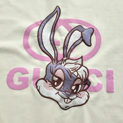 Футболка Gucci With Bunny Girl Print "White" фото № 6