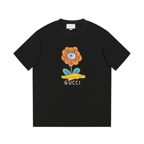 Футболка Gucci Orange Flower Print "Black"