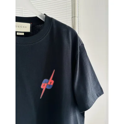 Футболка Gucci With Blue-Red Logo "Black" фото № 2