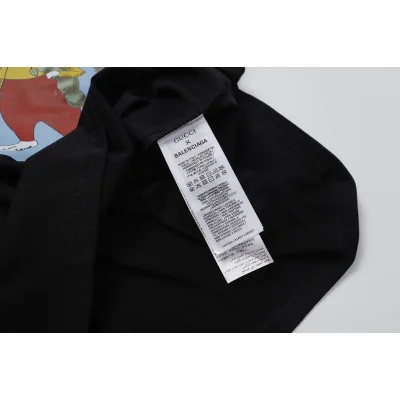 Футболка Gucci X Balenciaga With Rabbits On Blue Background "Black" фото № 2