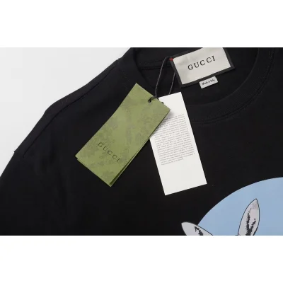 Футболка Gucci X Balenciaga With Rabbits On Blue Background "Black" фото № 7