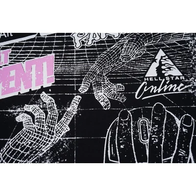 Футболка Hellstar Logo And Man Before Computer "Black" фото № 3