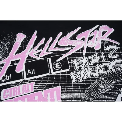 Футболка Hellstar Logo And Man Before Computer "Black" фото № 4