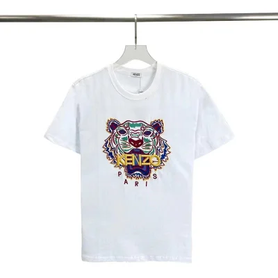 Футболка Kenzo With Yellow Text Logo And Tiger Head "White" фото № 6