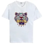 Футболка Kenzo With Yellow Text Logo And Tiger Head "White"