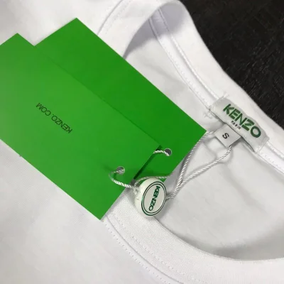 Футболка Kenzo With Yellow Text Logo And Tiger Head "White" фото № 8