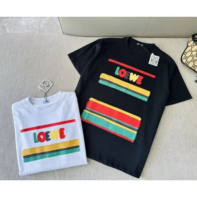 Футболка Loewe Colored Logo Stripes "Black" фото № 2