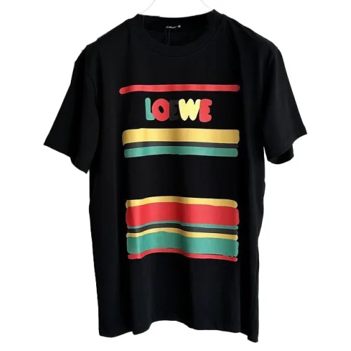 Футболка Loewe Colored Logo Stripes "Black"