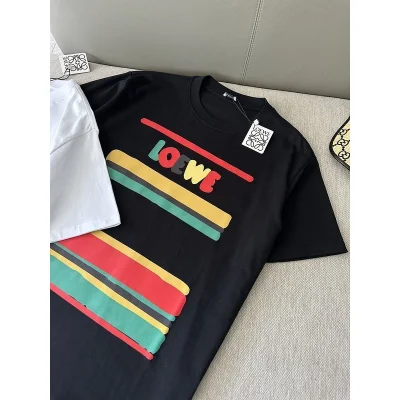 Футболка Loewe Colored Logo Stripes "Black" фото № 4