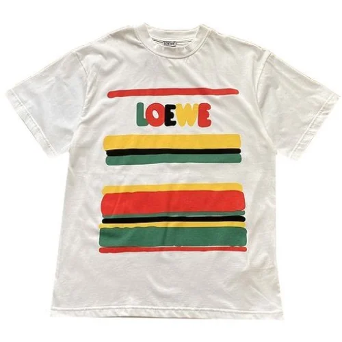 Футболка Loewe With Multicolored Stripes "White"